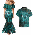 Personalised Ovarian Cancer Awareness Couples Matching Mermaid Dress and Hawaiian Shirt This Is What A Fighter Looks Like