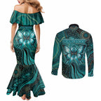 Personalised Ovarian Cancer Awareness Couples Matching Mermaid Dress and Long Sleeve Button Shirt This Is What A Fighter Looks Like