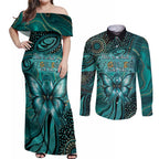 Personalised Ovarian Cancer Awareness Couples Matching Off Shoulder Maxi Dress and Long Sleeve Button Shirt This Is What A Fighter Looks Like