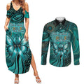Personalised Ovarian Cancer Awareness Couples Matching Summer Maxi Dress and Long Sleeve Button Shirt This Is What A Fighter Looks Like