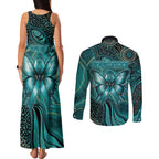 Personalised Ovarian Cancer Awareness Couples Matching Tank Maxi Dress and Long Sleeve Button Shirt This Is What A Fighter Looks Like