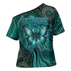 Personalised Ovarian Cancer Awareness Cross Shoulder Shirt This Is What A Fighter Looks Like