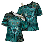 Personalised Ovarian Cancer Awareness Cross Shoulder Shirt This Is What A Fighter Looks Like