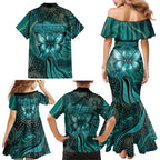 Personalised Ovarian Cancer Awareness Family Matching Mermaid Dress and Hawaiian Shirt This Is What A Fighter Looks Like
