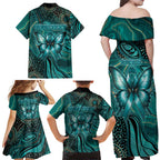 Personalised Ovarian Cancer Awareness Family Matching Off Shoulder Maxi Dress and Hawaiian Shirt This Is What A Fighter Looks Like