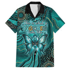 Personalised Ovarian Cancer Awareness Family Matching Off Shoulder Maxi Dress and Hawaiian Shirt This Is What A Fighter Looks Like