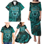 Personalised Ovarian Cancer Awareness Family Matching Puletasi and Hawaiian Shirt This Is What A Fighter Looks Like