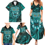Personalised Ovarian Cancer Awareness Family Matching Summer Maxi Dress and Hawaiian Shirt This Is What A Fighter Looks Like
