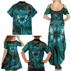 Personalised Ovarian Cancer Awareness Family Matching Summer Maxi Dress and Hawaiian Shirt This Is What A Fighter Looks Like