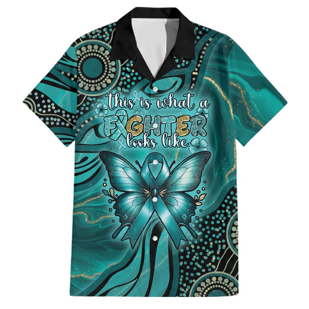 Personalised Ovarian Cancer Awareness Family Matching Summer Maxi Dress and Hawaiian Shirt This Is What A Fighter Looks Like