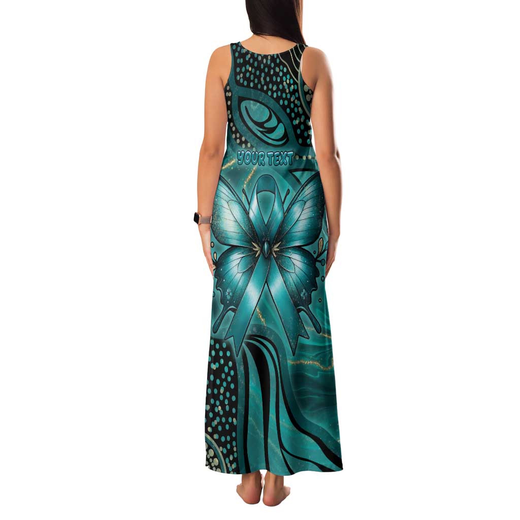 Personalised Ovarian Cancer Awareness Family Matching Tank Maxi Dress and Hawaiian Shirt This Is What A Fighter Looks Like
