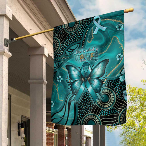 Ovarian Cancer Awareness Garden Flag This Is What A Fighter Looks Like