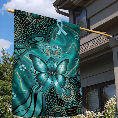 Ovarian Cancer Awareness Garden Flag This Is What A Fighter Looks Like