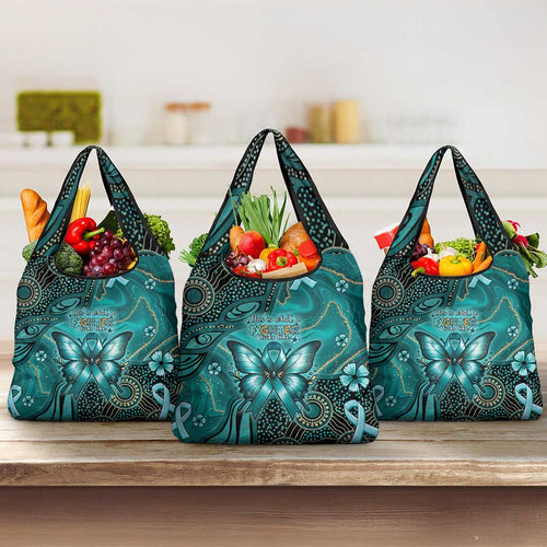 Ovarian Cancer Awareness Grocery Bag This Is What A Fighter Looks Like