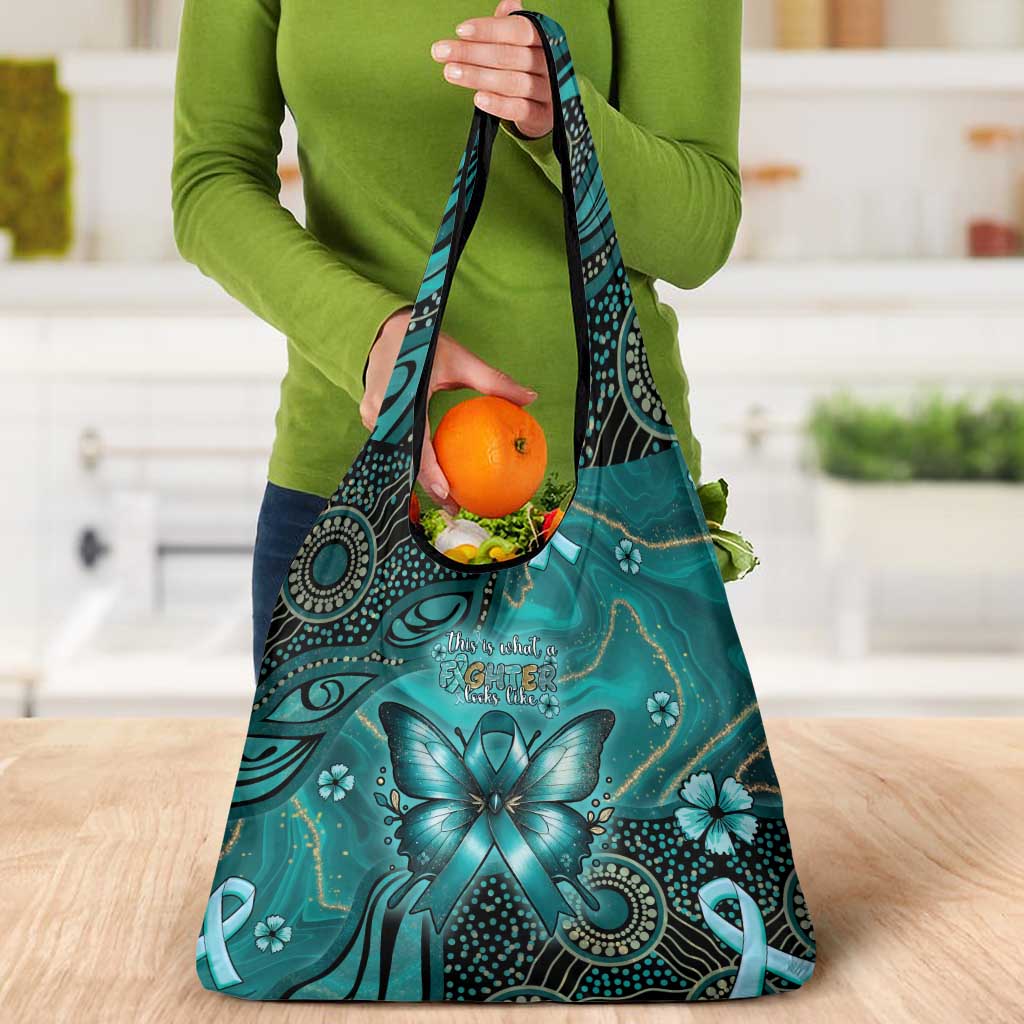 Ovarian Cancer Awareness Grocery Bag This Is What A Fighter Looks Like