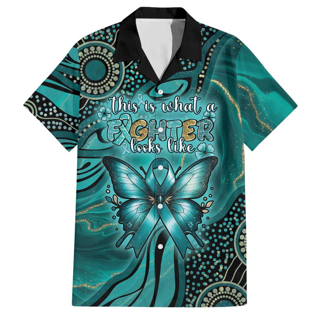 Personalised Ovarian Cancer Awareness Hawaiian Shirt This Is What A Fighter Looks Like
