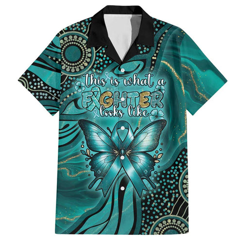 Personalised Ovarian Cancer Awareness Hawaiian Shirt This Is What A Fighter Looks Like