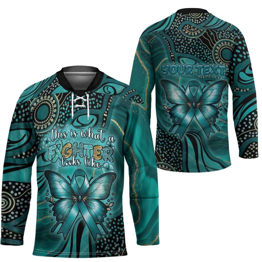 Personalised Ovarian Cancer Awareness Hockey Jersey This Is What A Fighter Looks Like