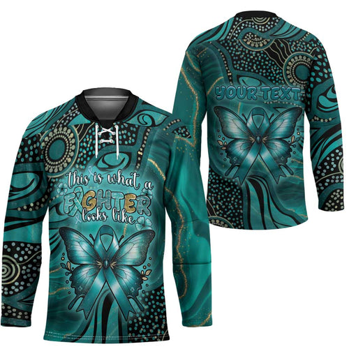 Personalised Ovarian Cancer Awareness Hockey Jersey This Is What A Fighter Looks Like