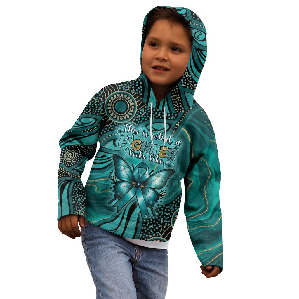 Personalised Ovarian Cancer Awareness Kid Hoodie This Is What A Fighter Looks Like