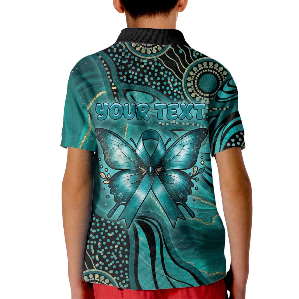 Personalised Ovarian Cancer Awareness Kid Polo Shirt This Is What A Fighter Looks Like