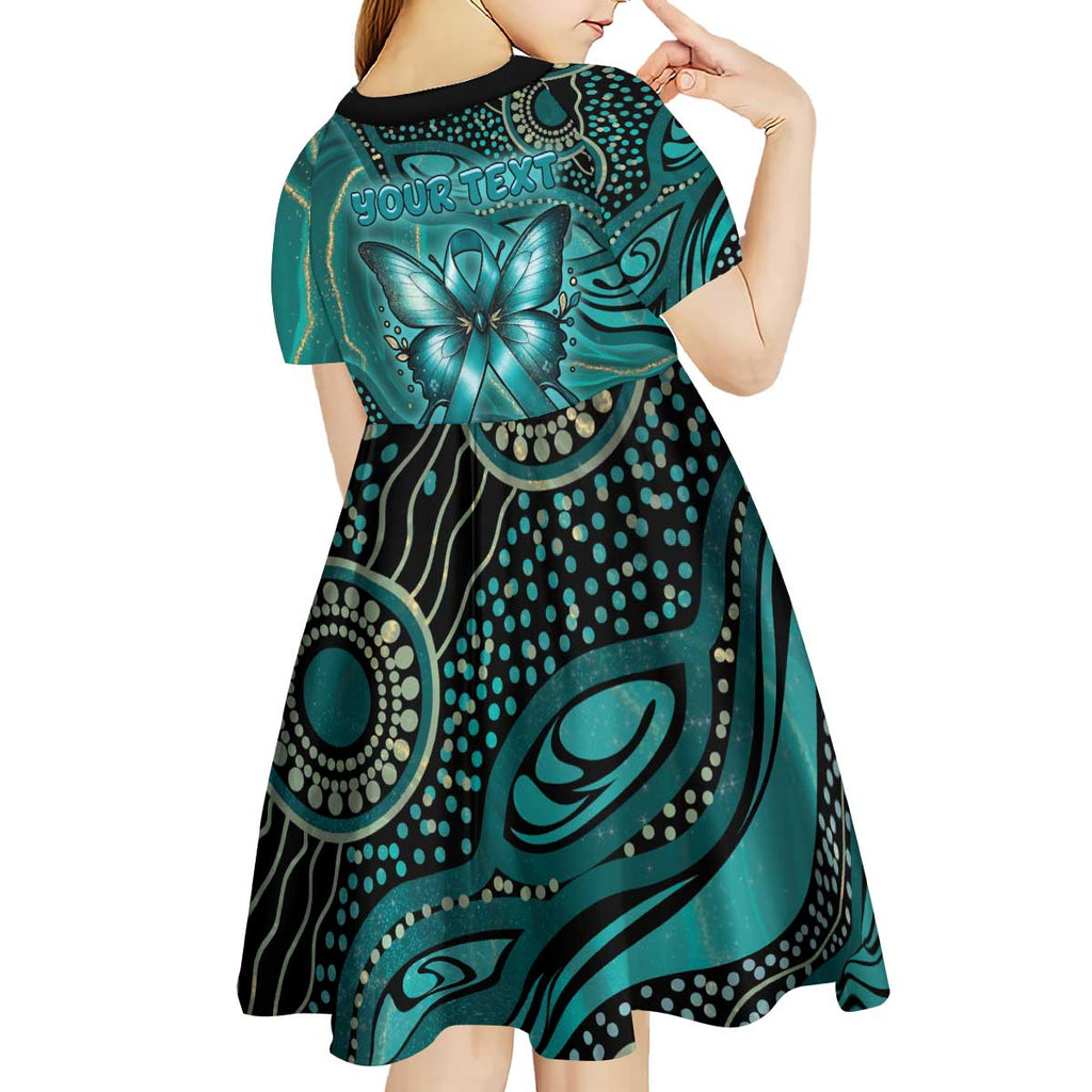 Personalised Ovarian Cancer Awareness Kid Short Sleeve Dress This Is What A Fighter Looks Like
