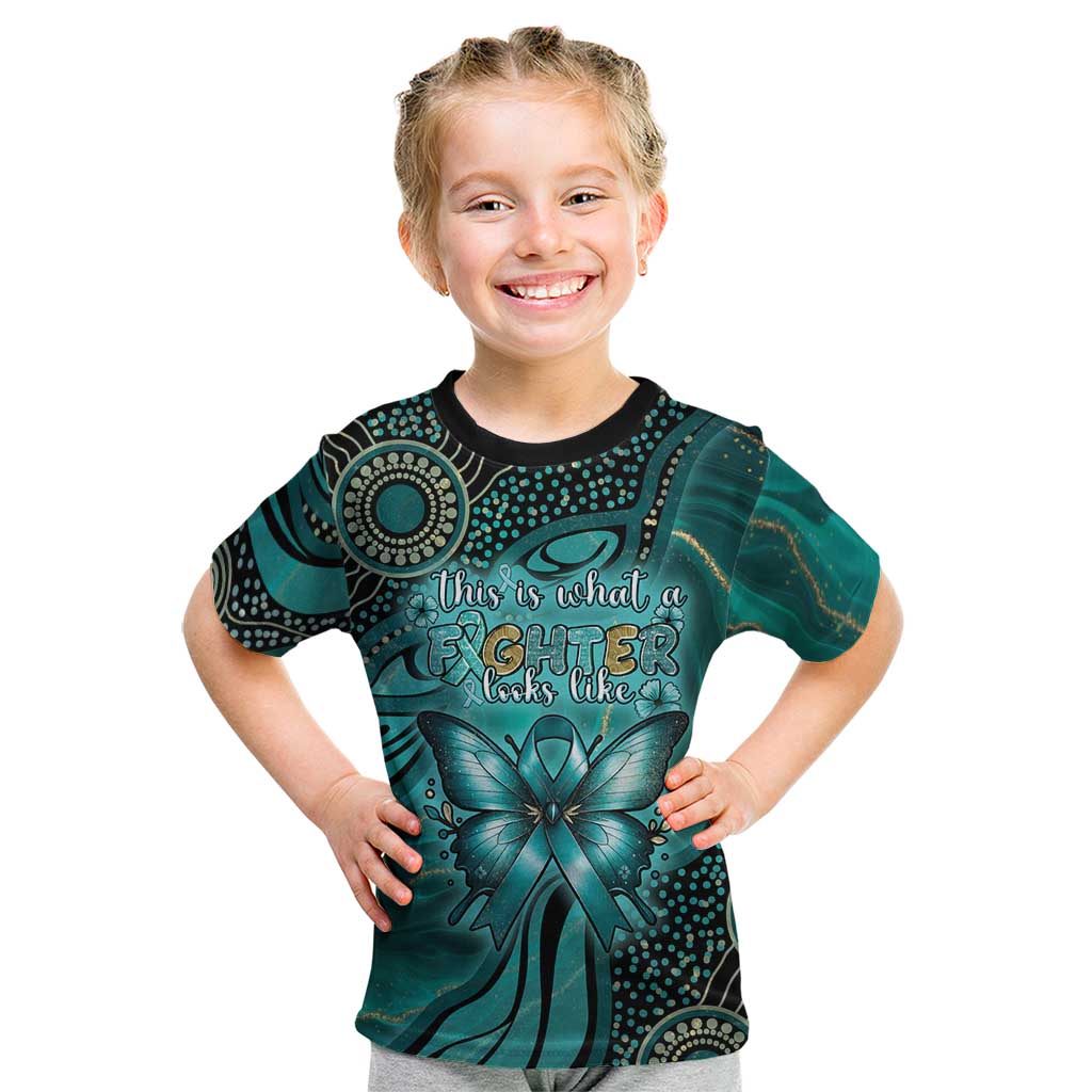 Personalised Ovarian Cancer Awareness Kid T Shirt This Is What A Fighter Looks Like