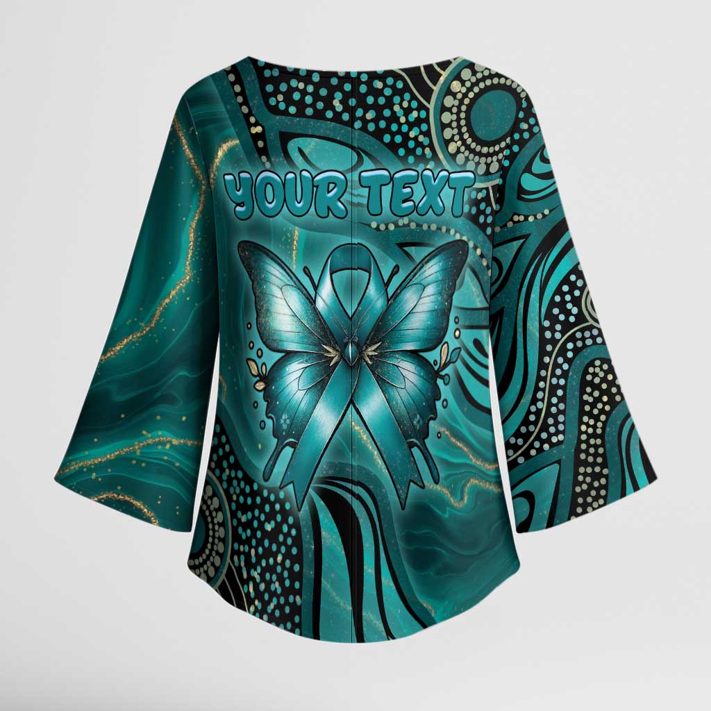 Personalised Ovarian Cancer Awareness Kimono Sleeve Blouse This Is What A Fighter Looks Like