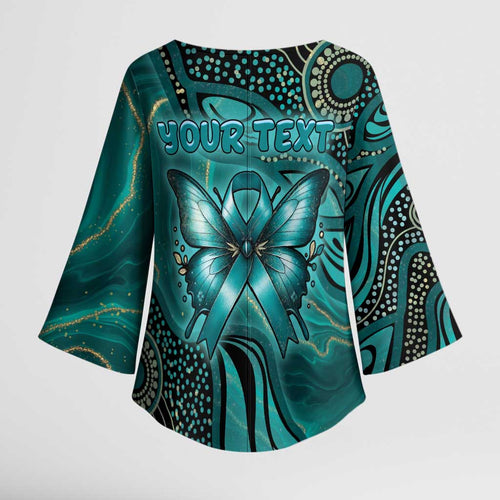 Personalised Ovarian Cancer Awareness Kimono Sleeve Blouse This Is What A Fighter Looks Like
