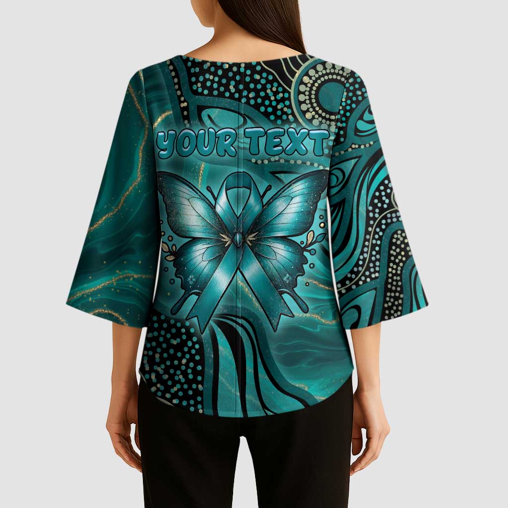 Personalised Ovarian Cancer Awareness Kimono Sleeve Blouse This Is What A Fighter Looks Like