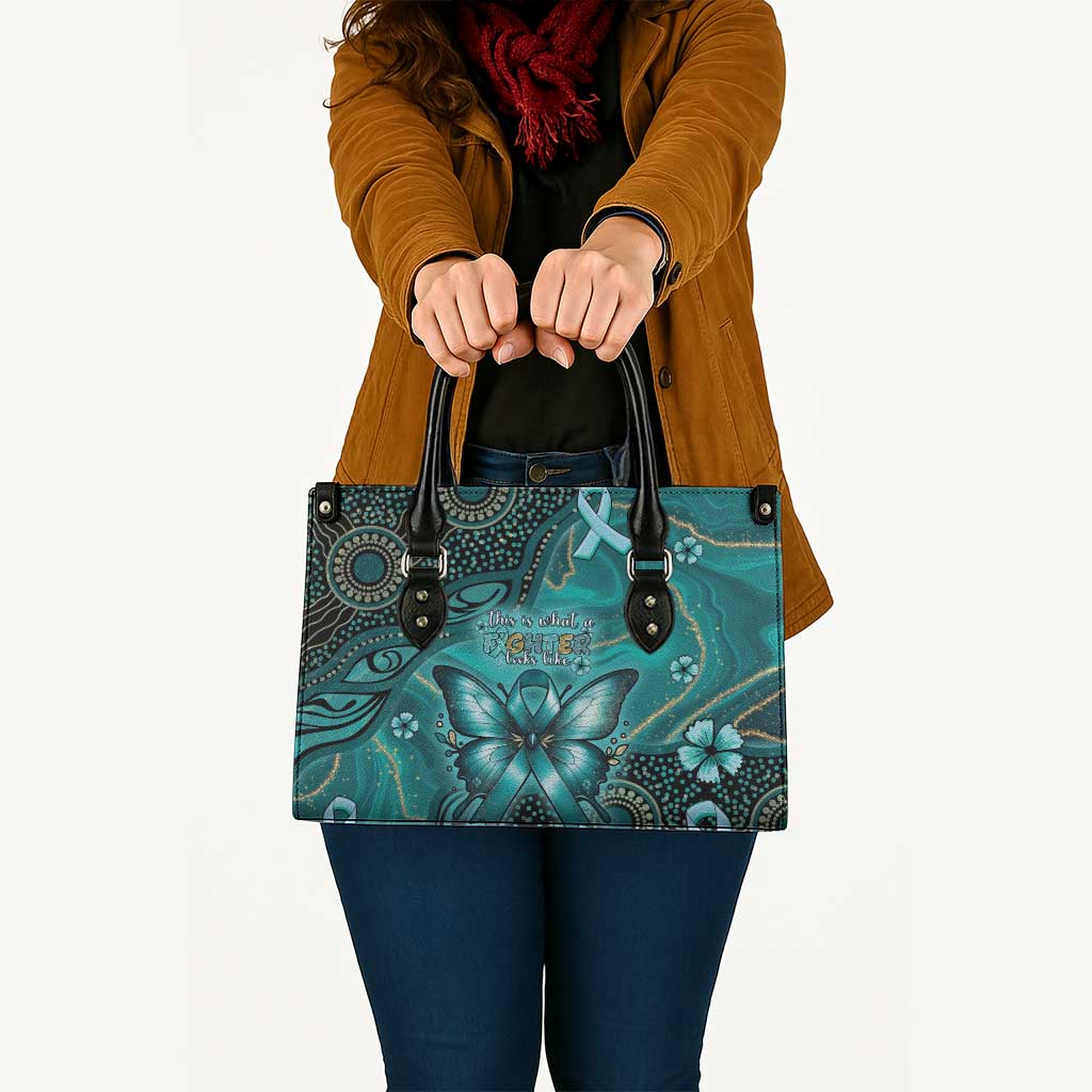 Ovarian Cancer Awareness Leather Bag This Is What A Fighter Looks Like