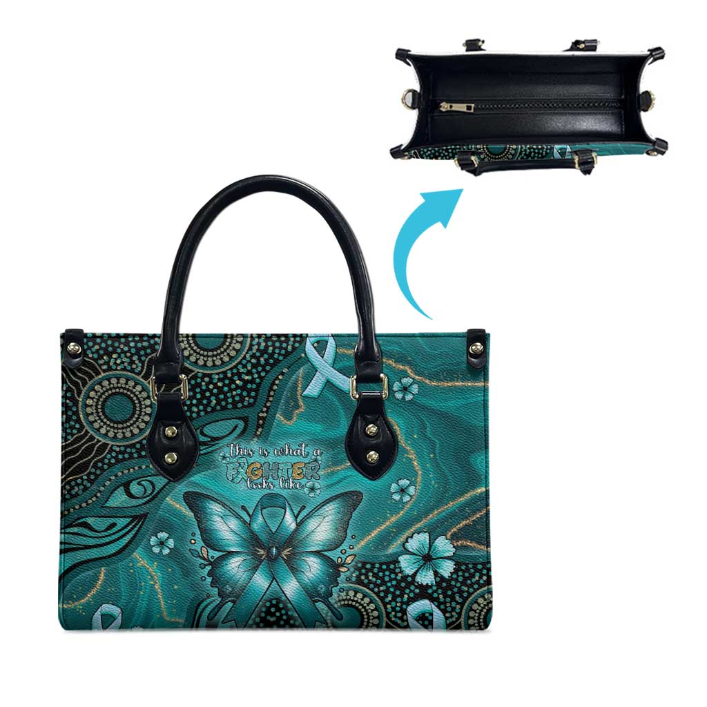 Ovarian Cancer Awareness Leather Bag This Is What A Fighter Looks Like