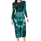 Personalised Ovarian Cancer Awareness Long Sleeve Bodycon Dress This Is What A Fighter Looks Like