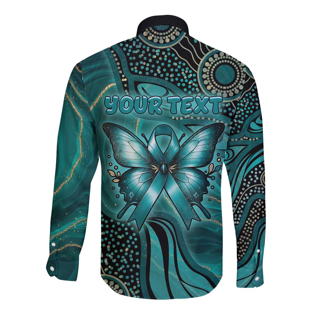 Personalised Ovarian Cancer Awareness Long Sleeve Button Shirt This Is What A Fighter Looks Like