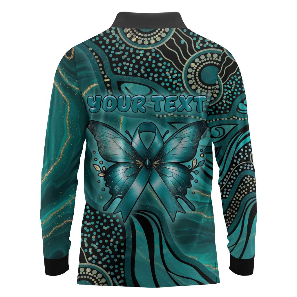 Personalised Ovarian Cancer Awareness Long Sleeve Polo Shirt This Is What A Fighter Looks Like
