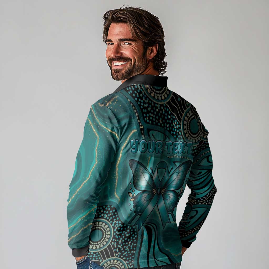 Personalised Ovarian Cancer Awareness Long Sleeve Polo Shirt This Is What A Fighter Looks Like