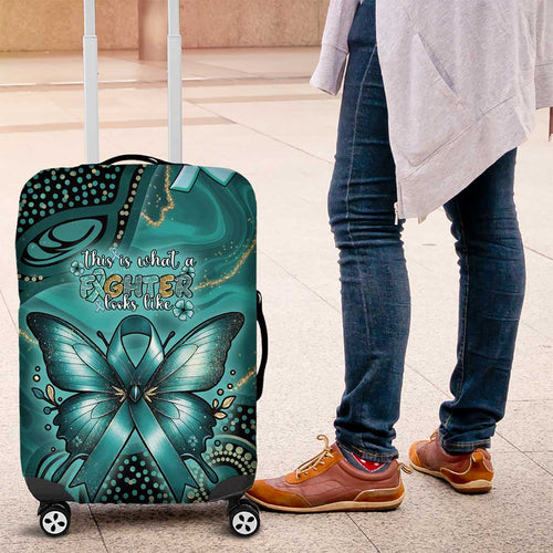Ovarian Cancer Awareness Luggage Cover This Is What A Fighter Looks Like