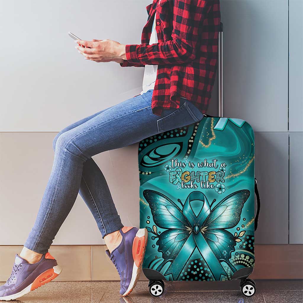 Ovarian Cancer Awareness Luggage Cover This Is What A Fighter Looks Like