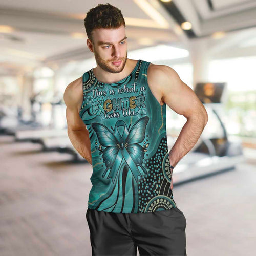 Personalised Ovarian Cancer Awareness Men Tank Top This Is What A Fighter Looks Like