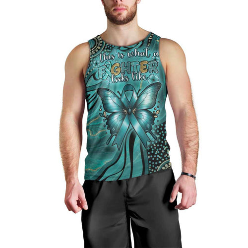 Personalised Ovarian Cancer Awareness Men Tank Top This Is What A Fighter Looks Like