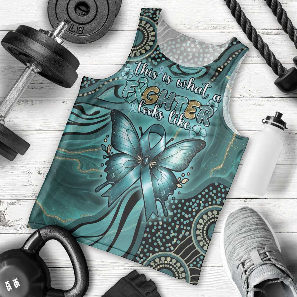 Personalised Ovarian Cancer Awareness Men Tank Top This Is What A Fighter Looks Like