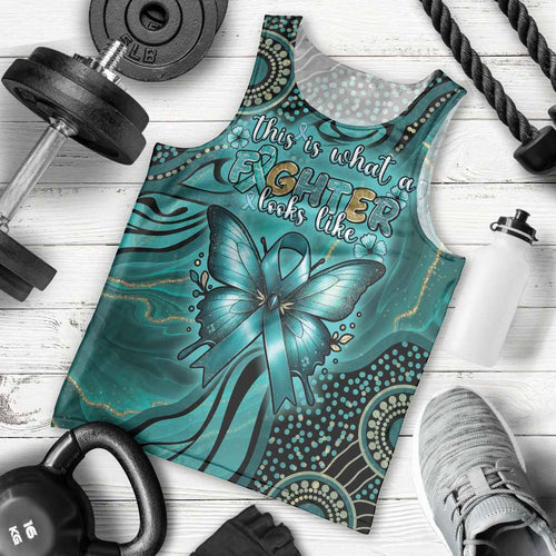 Personalised Ovarian Cancer Awareness Men Tank Top This Is What A Fighter Looks Like