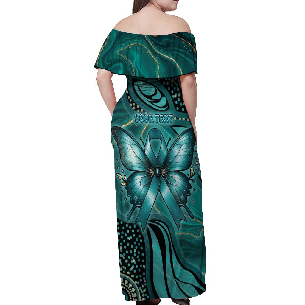 Personalised Ovarian Cancer Awareness Off Shoulder Maxi Dress This Is What A Fighter Looks Like
