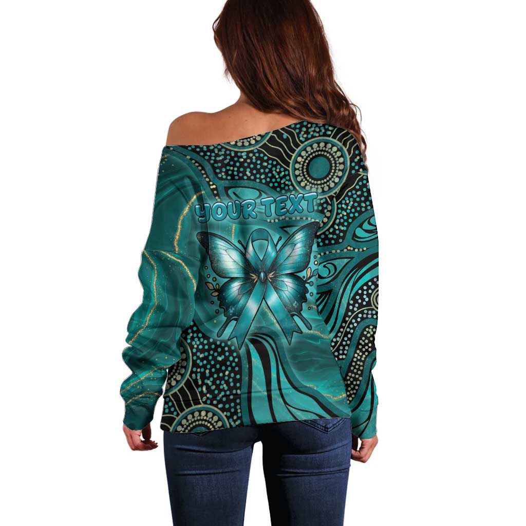 Personalised Ovarian Cancer Awareness Off Shoulder Sweater This Is What A Fighter Looks Like