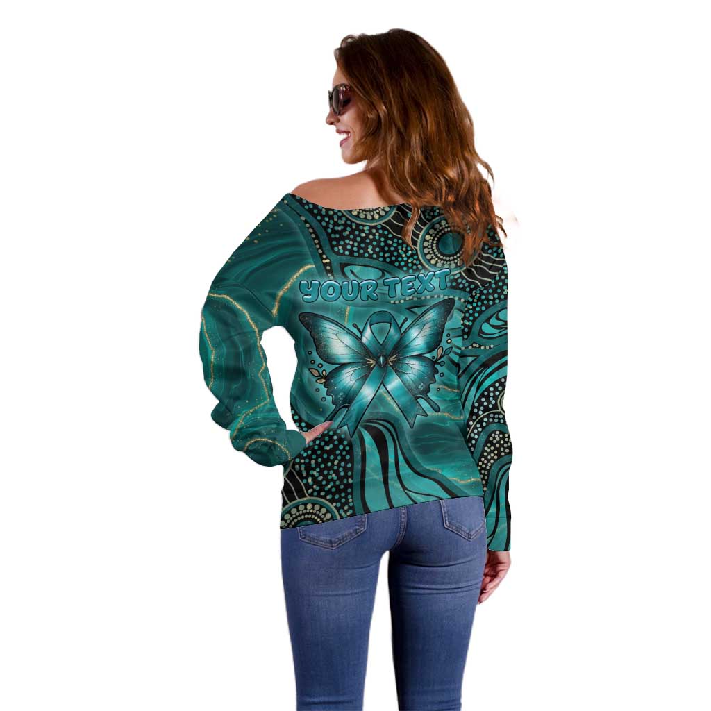 Personalised Ovarian Cancer Awareness Off Shoulder Sweater This Is What A Fighter Looks Like