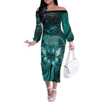 Personalised Ovarian Cancer Awareness Off The Shoulder Long Sleeve Dress This Is What A Fighter Looks Like
