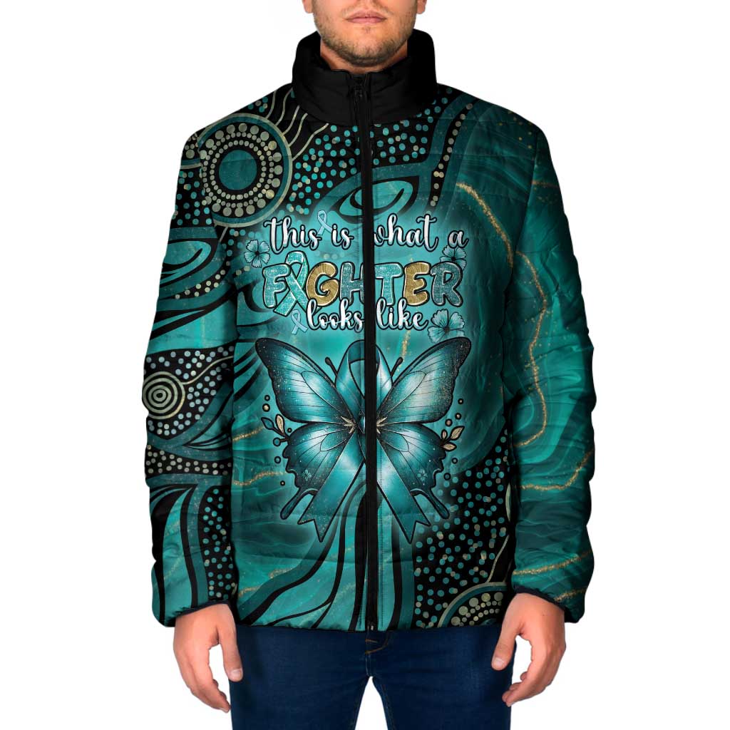 Personalised Ovarian Cancer Awareness Padded Jacket This Is What A Fighter Looks Like