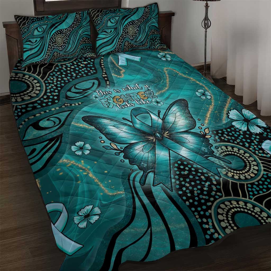 Ovarian Cancer Awareness Quilt Bed Set This Is What A Fighter Looks Like