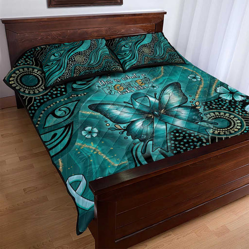 Ovarian Cancer Awareness Quilt Bed Set This Is What A Fighter Looks Like