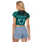 Personalised Ovarian Cancer Awareness Raglan Cropped T Shirt This Is What A Fighter Looks Like